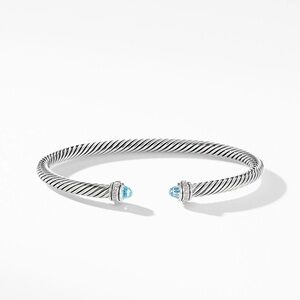 David Yurman Cable Classics Bracelet with Blue Topaz and Diamonds